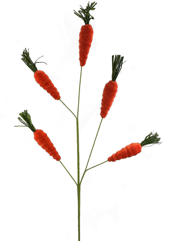 28" Carrot Spray x 5: Orange - 63437OR - White Bayou Wreaths & Supply