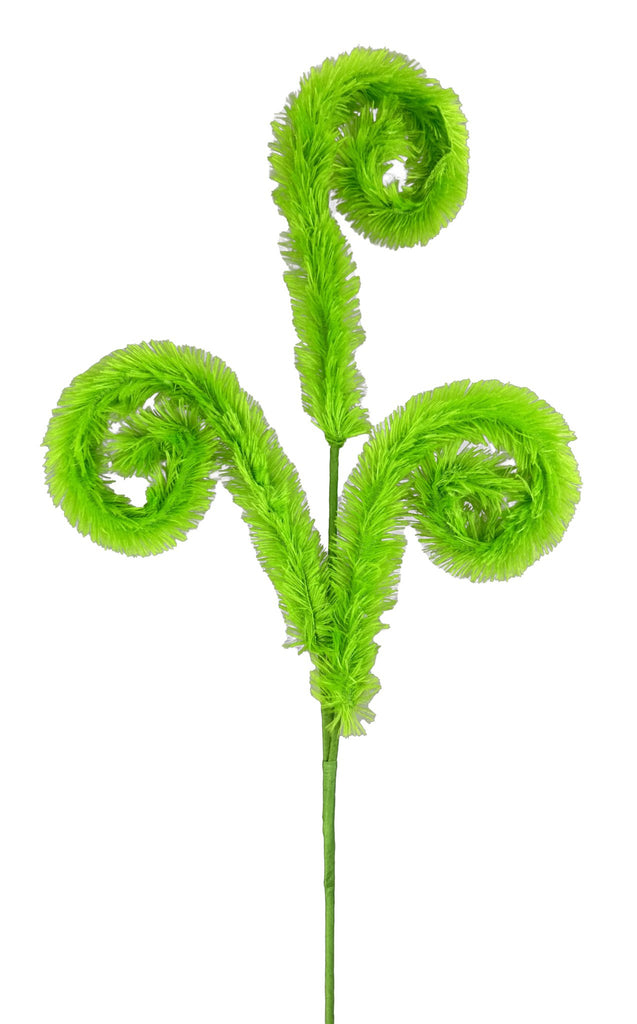 28" Fury Curly Spray: Lime Green - 85922GN - White Bayou Wreaths & Supply