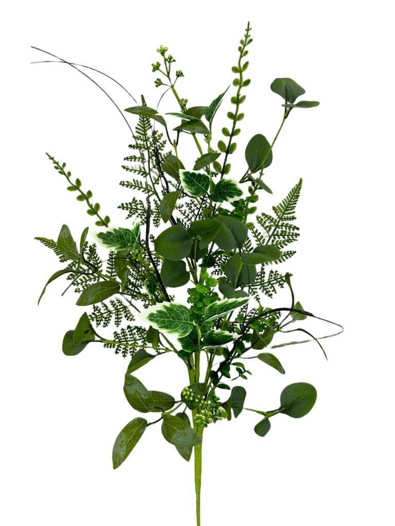 28" Leaf Fern Spray: Green - 63461SP28 - White Bayou Wreaths & Supply