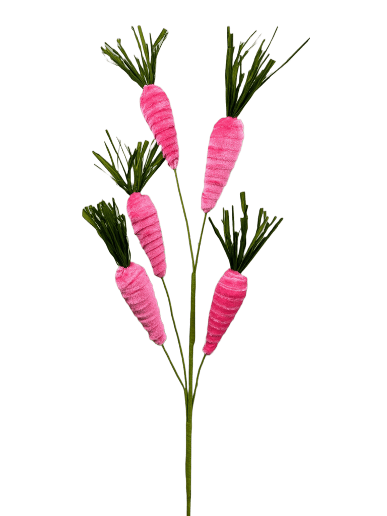 28" Velvet Carrot Spray: Fuchsia - 63437BT - White Bayou Wreaths & Supply