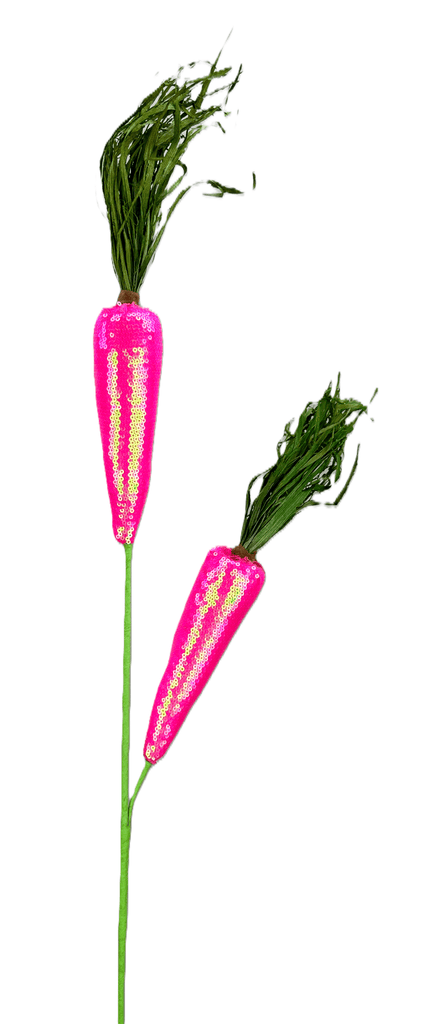 29" Sequin Carrot Spray: Hot Pink - 63632HTPK - White Bayou Wreaths & Supply