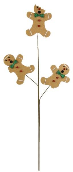 30"H Bitten Gingerbread Men Pick - XP3821 - White Bayou Wreaths & Supply