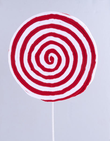 30"L Yarn Swirl Peppermint Lollipop - XS118532 - White Bayou Wreaths & Supply