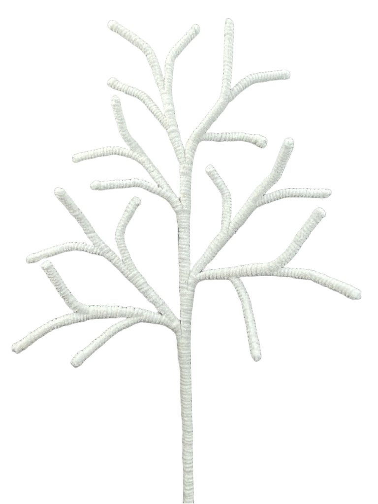 31" Chenille Wrapped Branch: White - 85713WT - White Bayou Wreaths & Supply