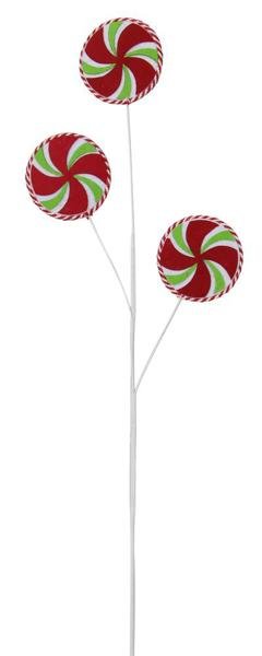 31.5"L Peppermint Candy Spray: Red, White, Lime - XS108651 - White Bayou Wreaths & Supply