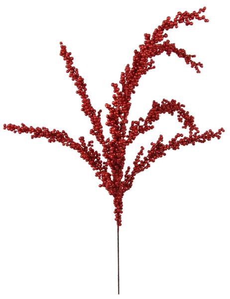 31"L Glittered Berry Spray: Red - EC4284 - White Bayou Wreaths & Supply