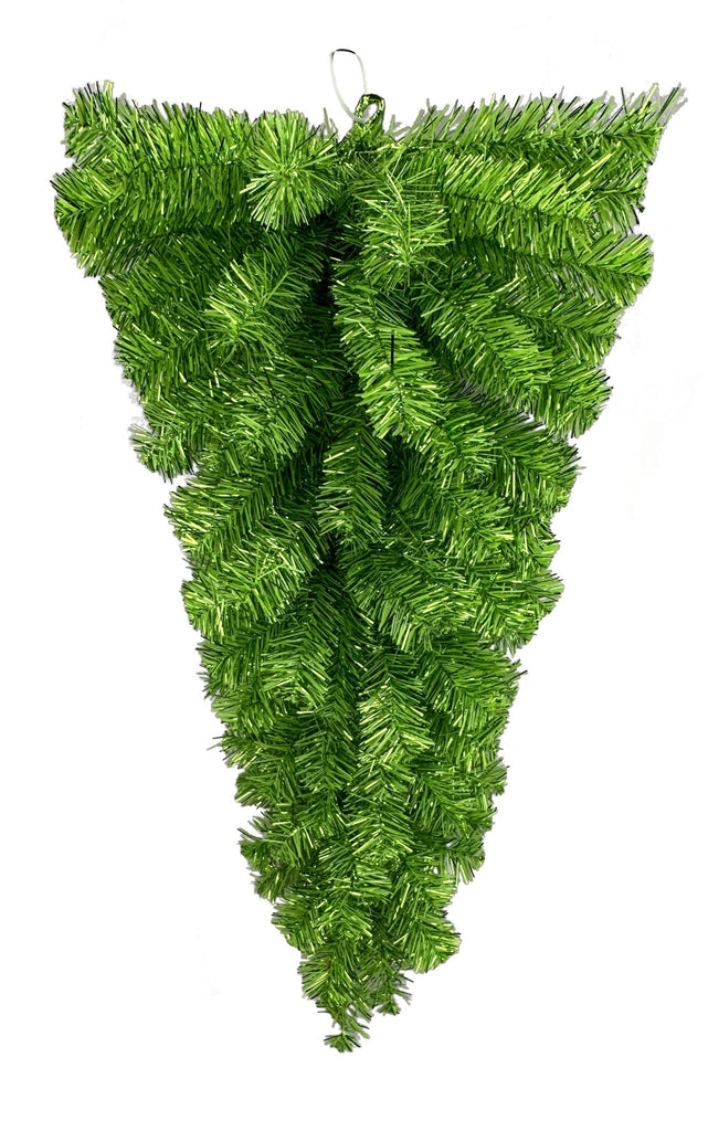32" Green Tinsel Teardrop - 57197TE32 - White Bayou Wreaths & Supply