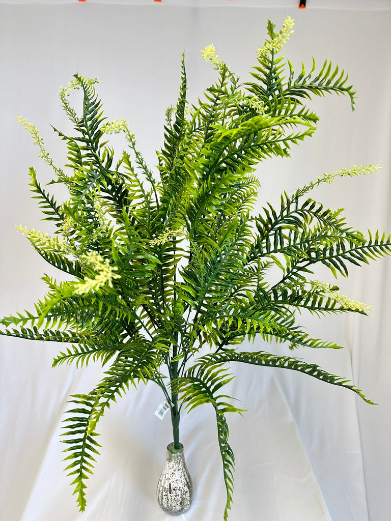 32" Large Plastic Mixed Fern Bush x 18: Green - 57201 - White Bayou Wreaths & Supply