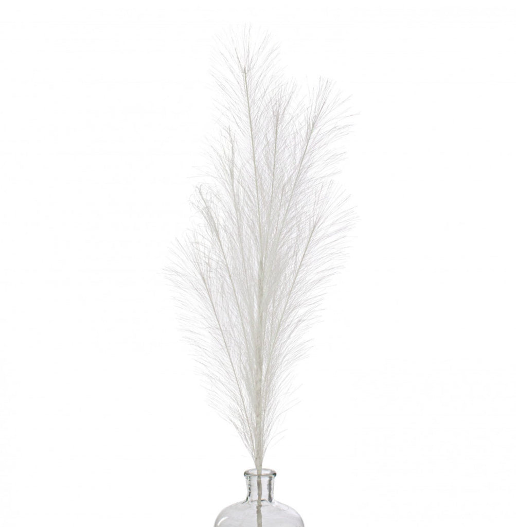 32.75"L Metallic Pampas Grass Plume Spray: White - FG625527 - White Bayou Wreaths & Supply