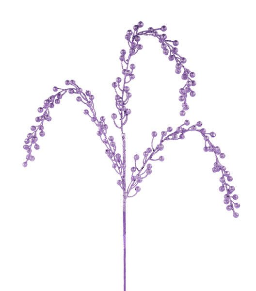 33"L Glitter Berry Spray: Lilac - EC438058 - White Bayou Wreaths & Supply