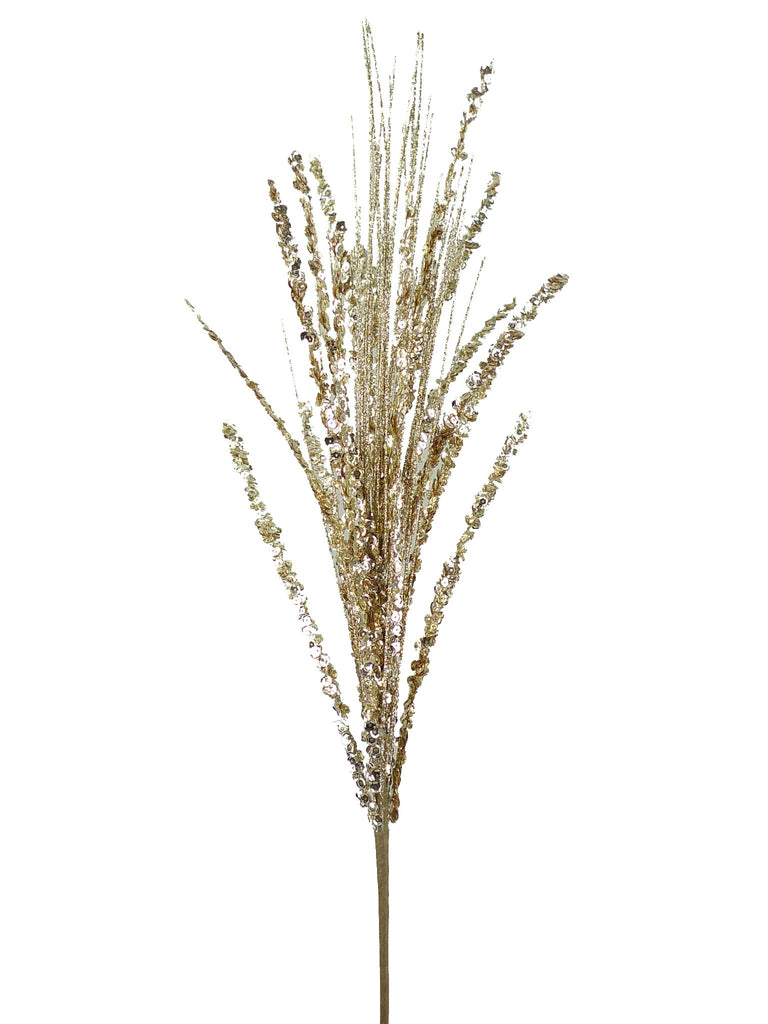 34" Glitter Spray: Champagne - 84594CH - White Bayou Wreaths & Supply