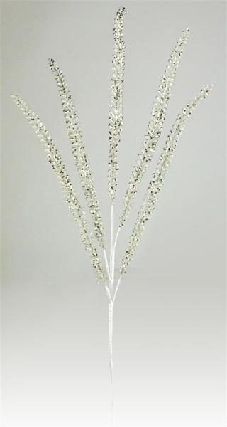 35"L Glittered Fern Spray: Champagne - XS763630 - White Bayou Wreaths & Supply