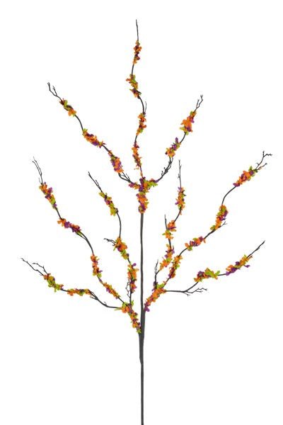 35"L Paper/Wild Twig Spray: Orange, Purple, Lime Green - HA1800M2 - White Bayou Wreaths & Supply