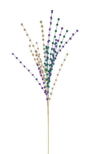 36" Glitter Bead Spray: Mardi Gras - HG4055 - White Bayou Wreaths & Supply