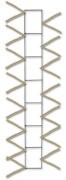 36"L x 4"W Wire Pencil Work Rail: Burlap - XX7586W4 - White Bayou Wreaths & Supply