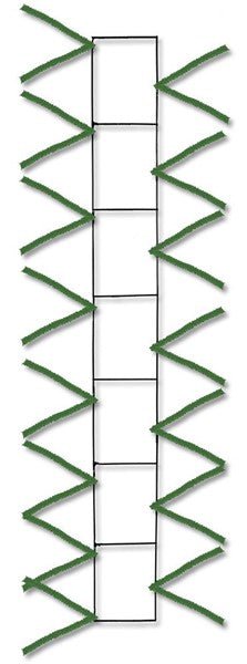 36"L x 4"W Wire Pencil Work Rail: Green - XX758509 - White Bayou Wreaths & Supply