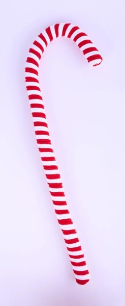 38"L Velvet/Foam Peppermint Stick, Wired: Red, White - XP384332 - White Bayou Wreaths & Supply