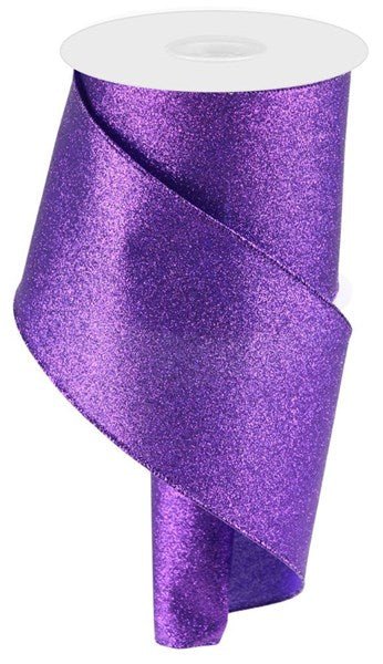 4" Shimmer Glitter: Purple (10 Yards) RGC159823 - White Bayou Wreaths & Supply