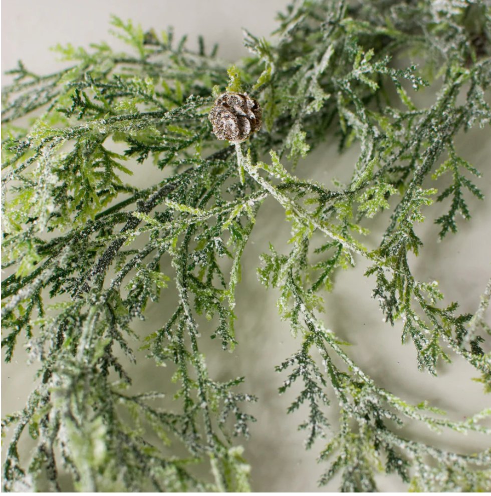 6' Frosted Cedar Garland - 85347FROST - White Bayou Wreaths & Supply