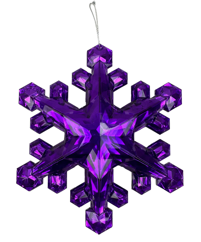 6" Snowflake Ornament: Purple - 85953PU - White Bayou Wreaths & Supply