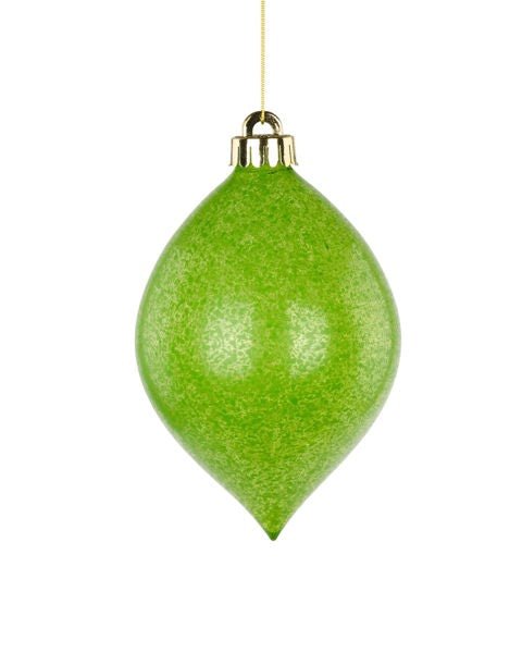 6"H x 4"Dia Teardrop Ornament: Speckled Lime Green - XH963769 - White Bayou Wreaths & Supply