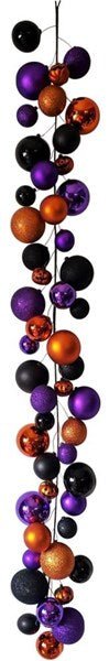 6'L Effortless Halloween Ornament Garland: Purple, Orange, Black - HH7429TN - White Bayou Wreaths & Supply