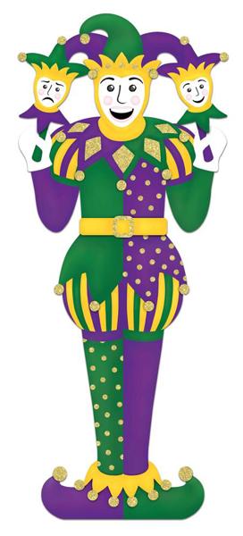 70" Mardi Gras Jester Porch Leaner - HG1158 - White Bayou Wreaths & Supply