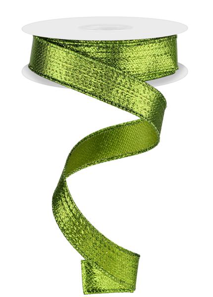 7/8" Metallic Ribbon: Lime Green (10 Yards) RG07399E9 - White Bayou Wreaths & Supply