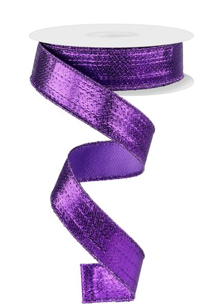 7/8" Metallic Ribbon: Purple (10 Yards) RG0739923 - White Bayou Wreaths & Supply