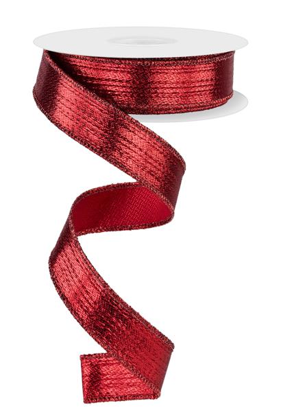 7/8" Metallic Ribbon: Red (10 Yards) RG0739924 - White Bayou Wreaths & Supply