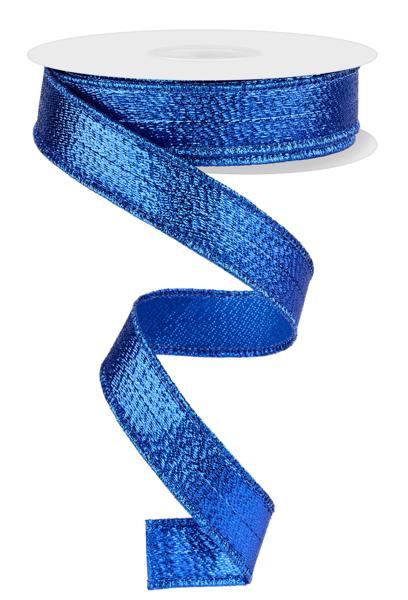 7/8" Metallic Ribbon: Royal Blue (10 Yards) RG0739925 - White Bayou Wreaths & Supply