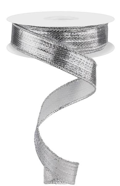 7/8" Metallic Ribbon: Silver (10 Yards) RG0739926 - White Bayou Wreaths & Supply