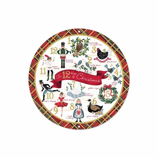 8" Diameter Metal 12 Days Of Christmas Sign - MD1232 - White Bayou Wreaths & Supply