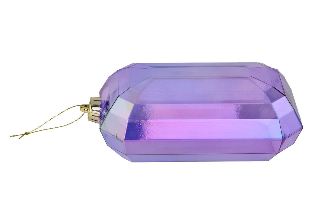 8"L x 5"W Iridescent Rectangle Gem Ornament: Iridescent Purple - XJ552984 - White Bayou Wreaths & Supply