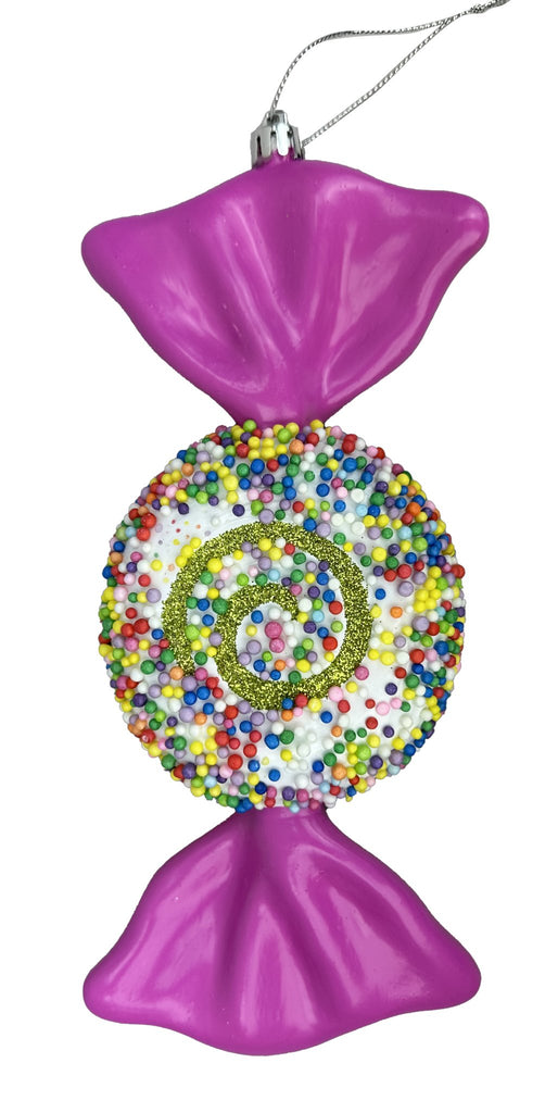 9" Candy Ornament: Pink, Multi - 85970PK - White Bayou Wreaths & Supply