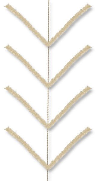 9' Pencil Work Garland x 22 Ties: Burlap - XX7524W4 - White Bayou Wreaths & Supply