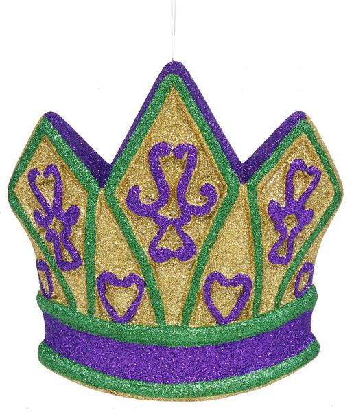 9.25"H Mardi Gras Crown Ornament - XY7963 - White Bayou Wreaths & Supply