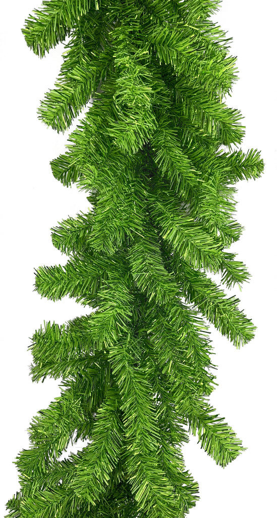 9ft Green Tinsel Garland - 57197GA9 - White Bayou Wreaths & Supply