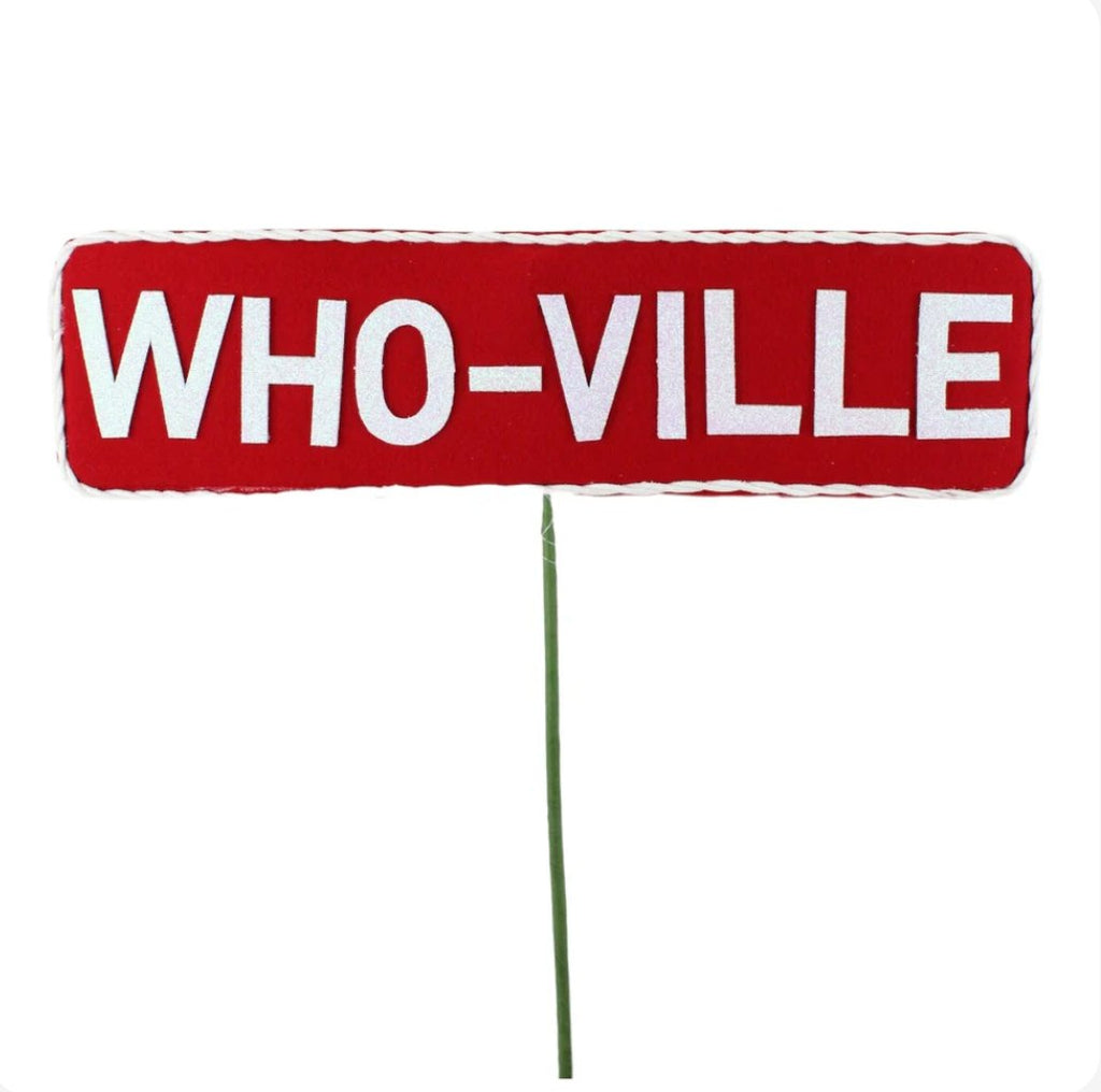 Designers Excellence 21" x 6" Who - Ville Sign - 229093 - White Bayou Wreaths & Supply