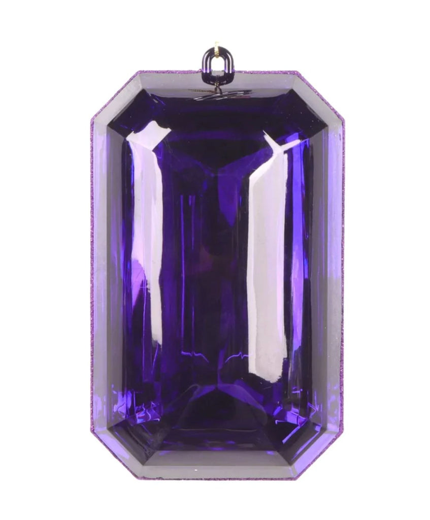 Farrisilk 8" Rectangle Jewel: Purple - CX946 - 27 - White Bayou Wreaths & Supply