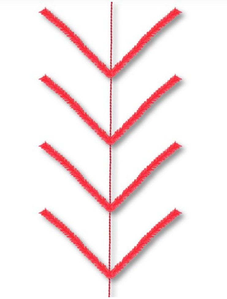 Pencil Work Garland 22 Ties: Red (9 ft) XX752424 - White Bayou Wreaths & Supply