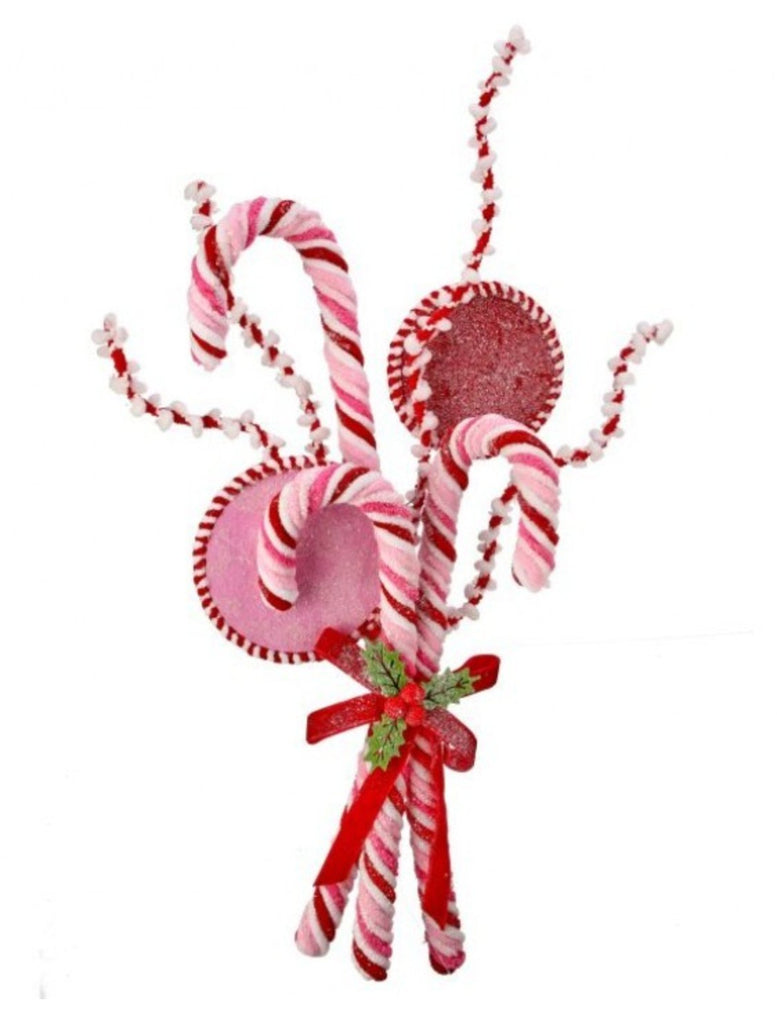 Regency 20" Chenille Sweets Candy Bundle: Pink, Red, White - MTX73455 - White Bayou Wreaths & Supply