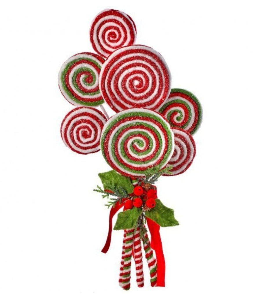 Regency 20" Frosted Lollipop Bundle: Red, Green, White - MTX62527 - White Bayou Wreaths & Supply