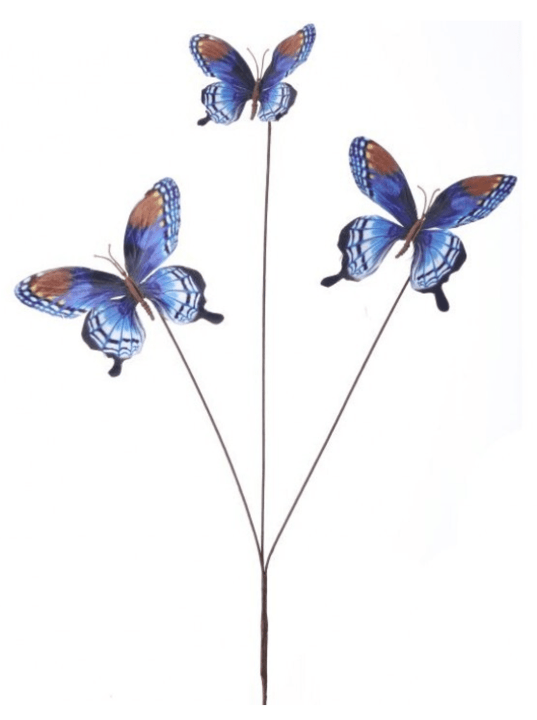 Regency 28" Grand Summer Butterfly Spray: Blue - MTF24441 - White Bayou Wreaths & Supply