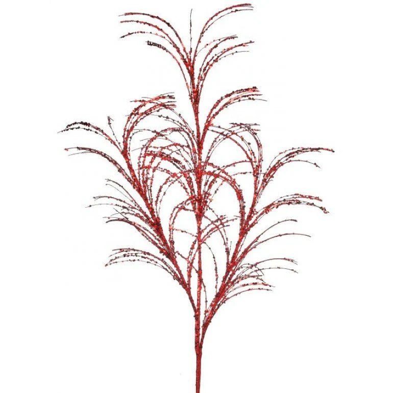 Regency 34" Glitter Sequin Pampas Grass Spray: Red - MTX68965 - White Bayou Wreaths & Supply