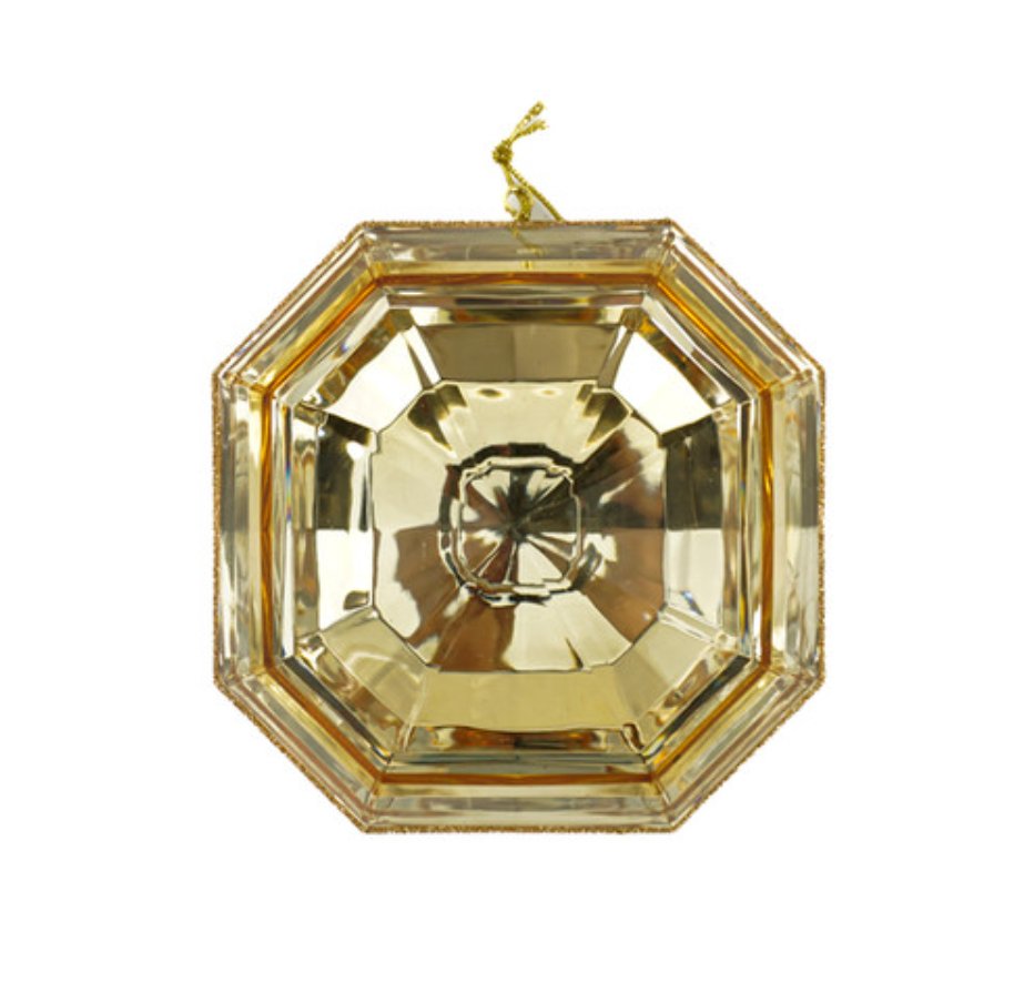 Regency 6" Acrylic Square Precious Gem Ornament: Gold - MTX67415 - White Bayou Wreaths & Supply