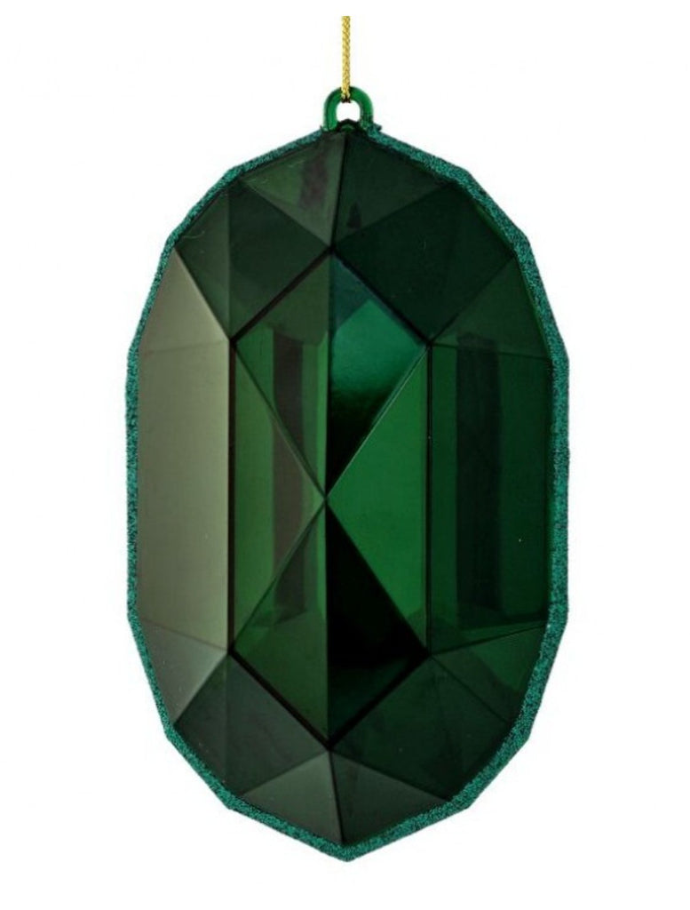 Regency 6.5" Acrylic Oval Precious Gem Ornament: Emerald - MTX73445 - White Bayou Wreaths & Supply