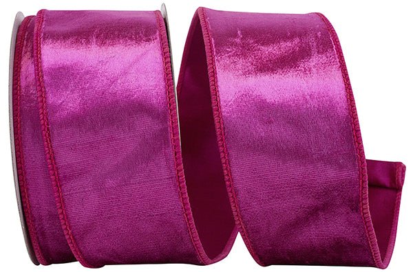 Reliant 2.5" Designer Plush Velvet Elite: Hot Pink (10 Yards) 92898W - 222 - 40F - White Bayou Wreaths & Supply