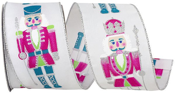 Reliant 2.5" Toy Soldier, Nutcracker: White, Turquoise (10 Yards) 94422W - 913 - 40F - White Bayou Wreaths & Supply