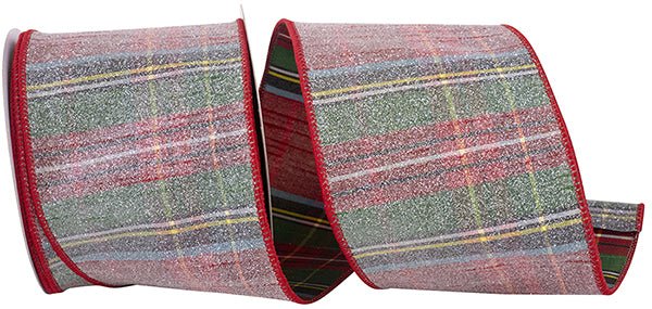 Reliant 4" Frosted Alford Plaid: Red, Multi (10 Yards) 93369W - 065 - 10F - White Bayou Wreaths & Supply